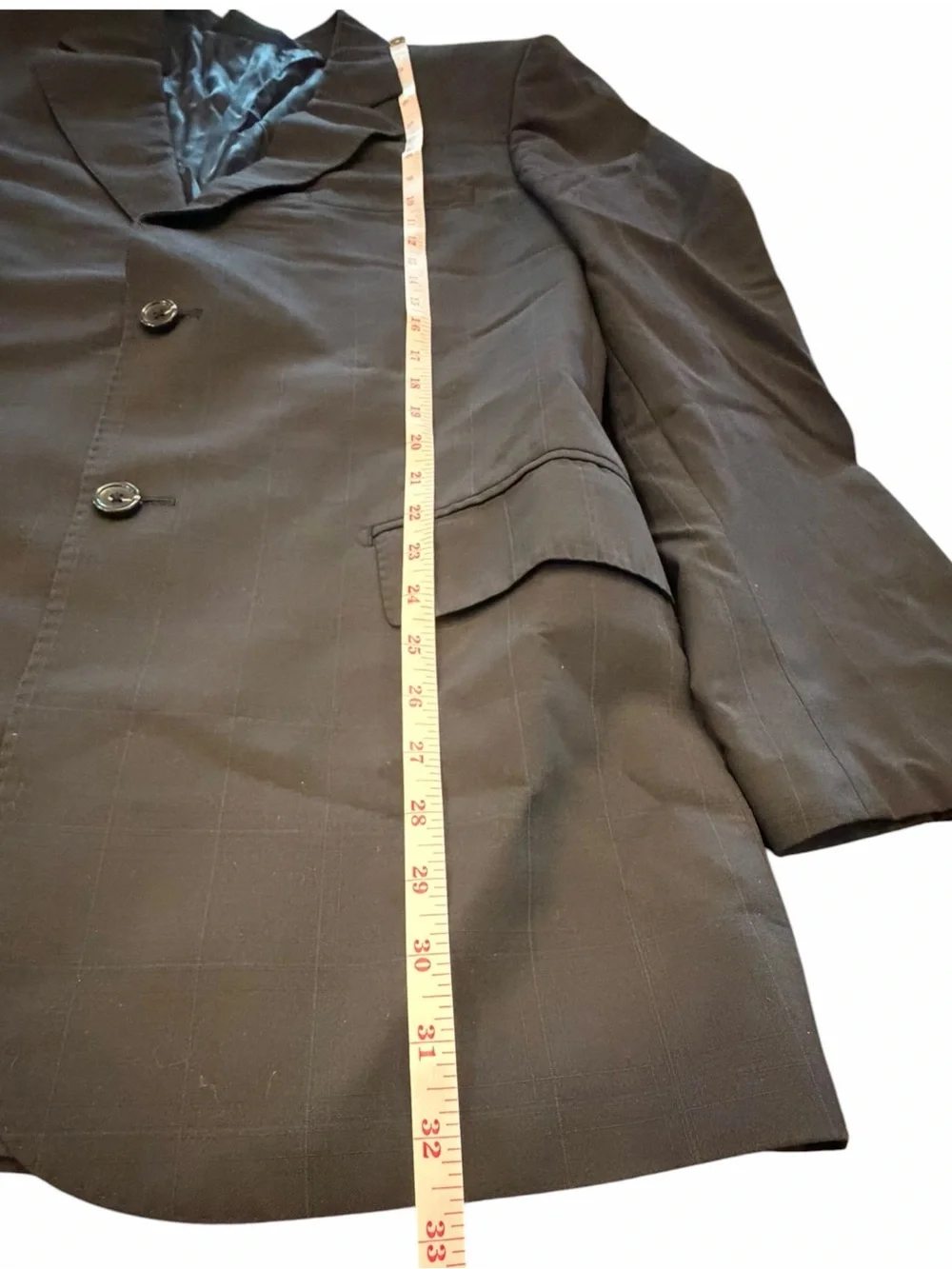 Baroni Couture Men's Black 2-Button Super 150's Wool Suit Jacket Blazer Size 42L